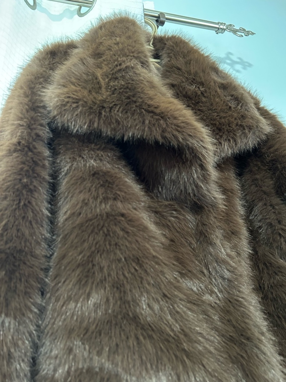 New Brown Faux Fur Coat - Picture 2 of 11